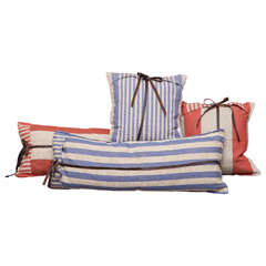 Superb Strips and Leather Pillows, Made in the USA