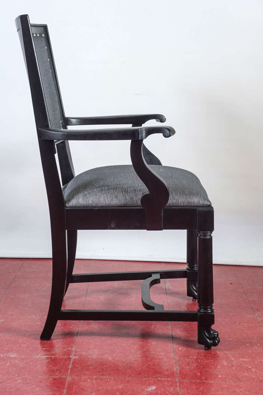 Ebonisierte Esszimmerstühle im Arts and Crafts-Stil (20. Jahrhundert) im Angebot