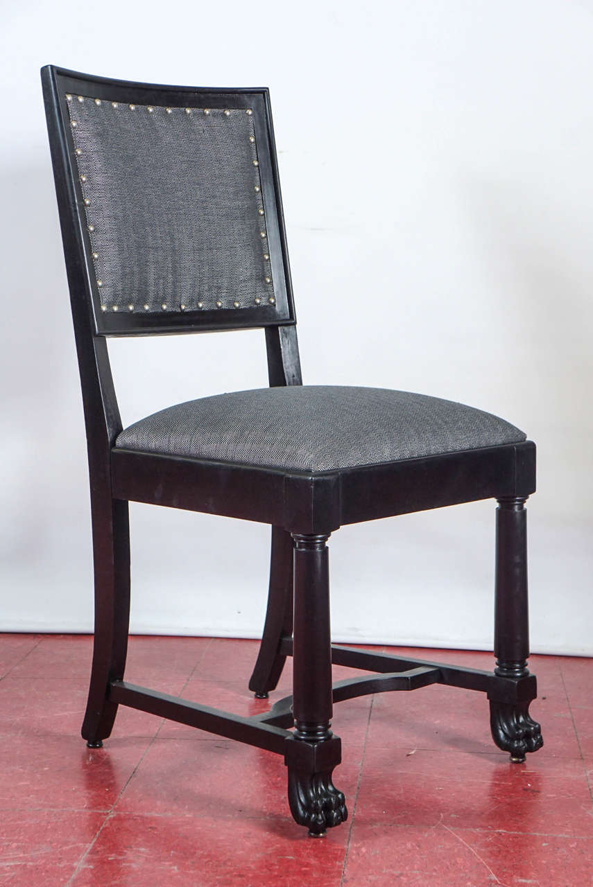 Ebonized Arts and Crafts Style Dining Chairs For Sale 2