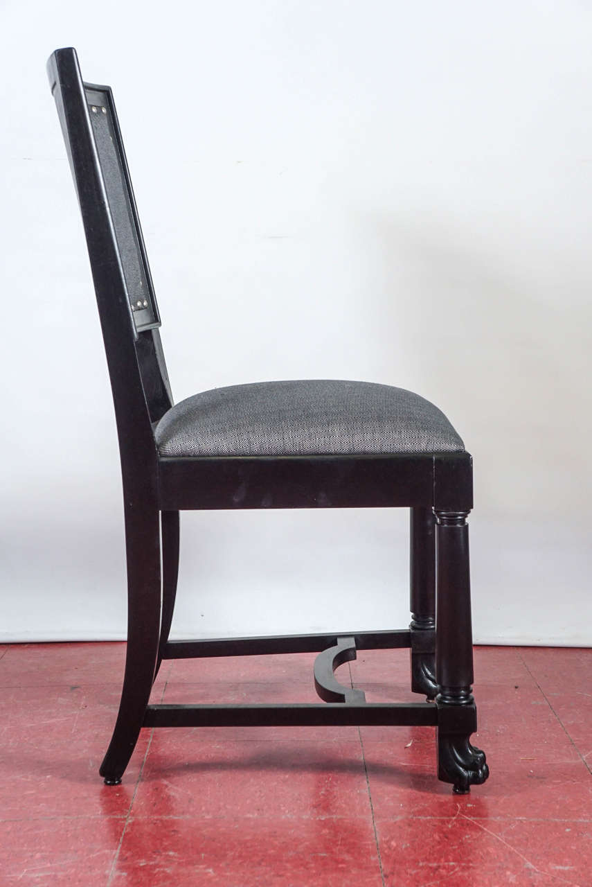Ebonized Arts and Crafts Style Dining Chairs For Sale 3