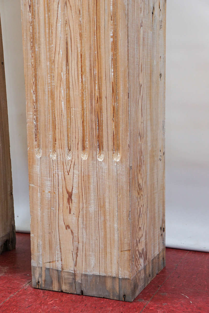 American Pair of Antique Fluted Columns
