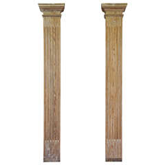 Pair of Antique Fluted Columns