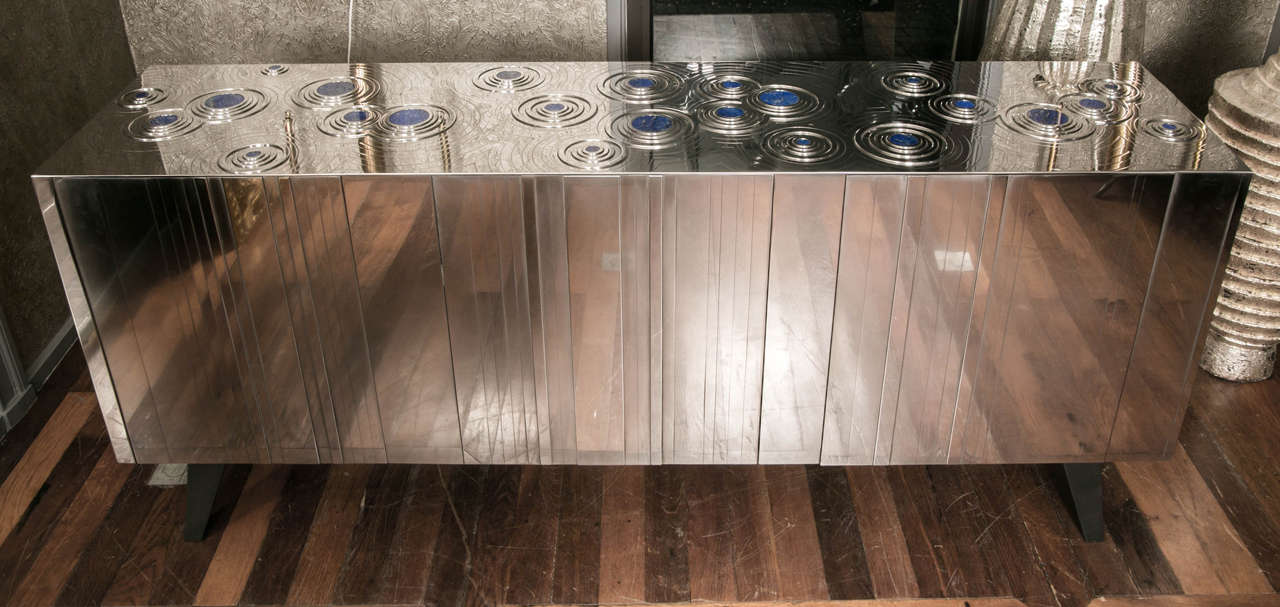 Modern Exquisite Sideboard with Lapis Lazuli on the Top