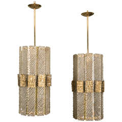 Beautiful Pair of Murano Glass Lanterns