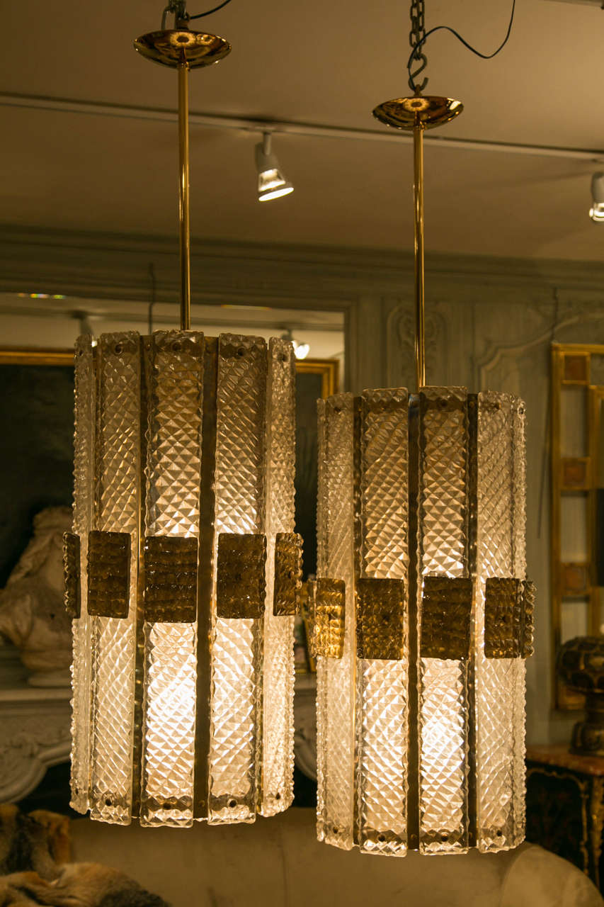 Modern Beautiful Pair of Murano Glass Lanterns