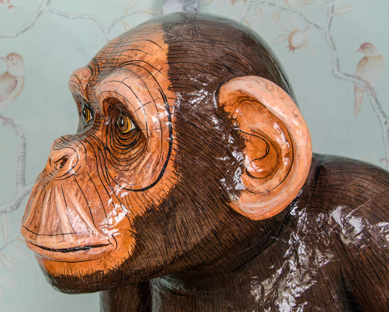 Mexican Lifesize Paper Mache Sculpture of a Seated Monkey by Sergio Bustamante