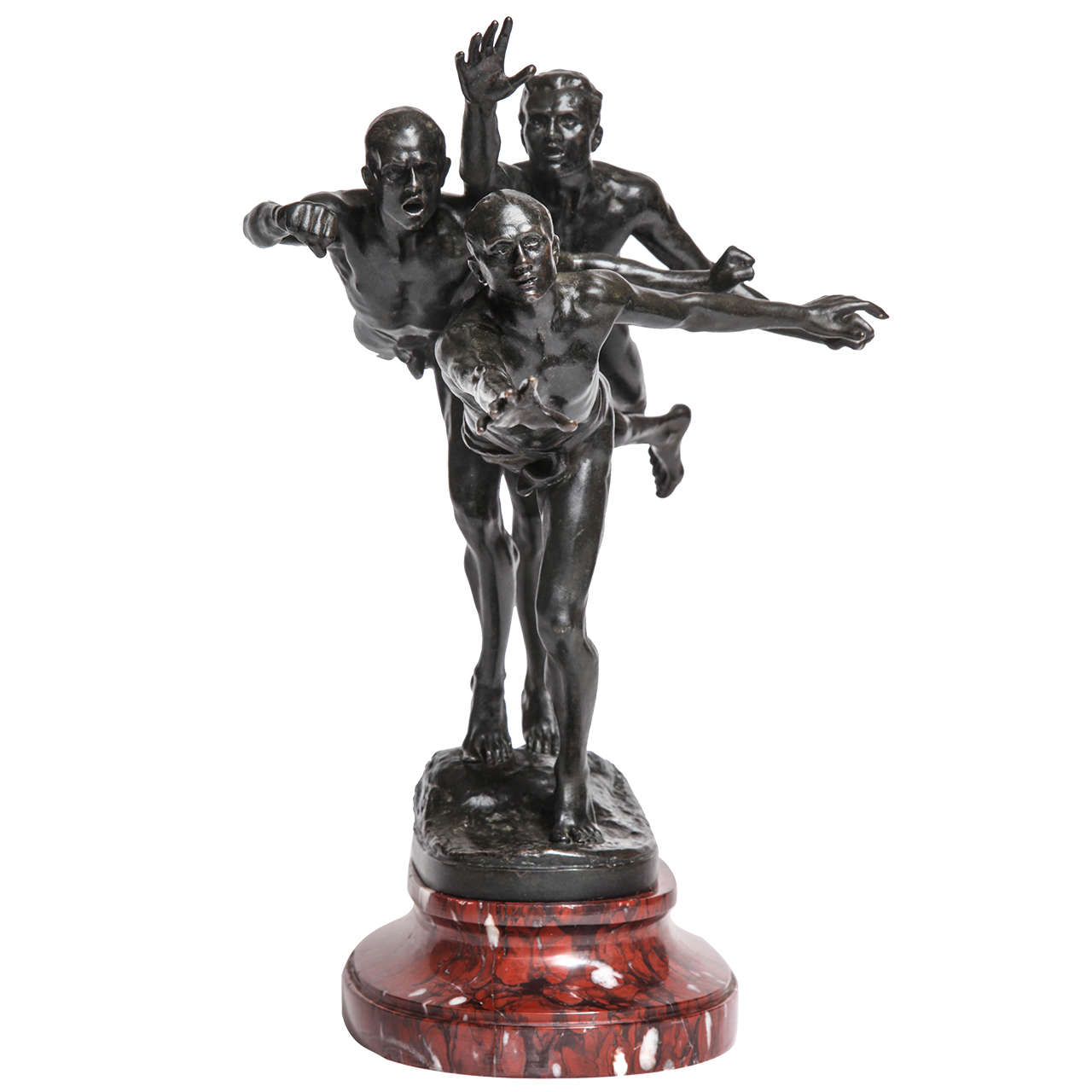 Alfred Boucher "AU BUT, " Bronze and Marble Sculpture, France, 1890 For Sale