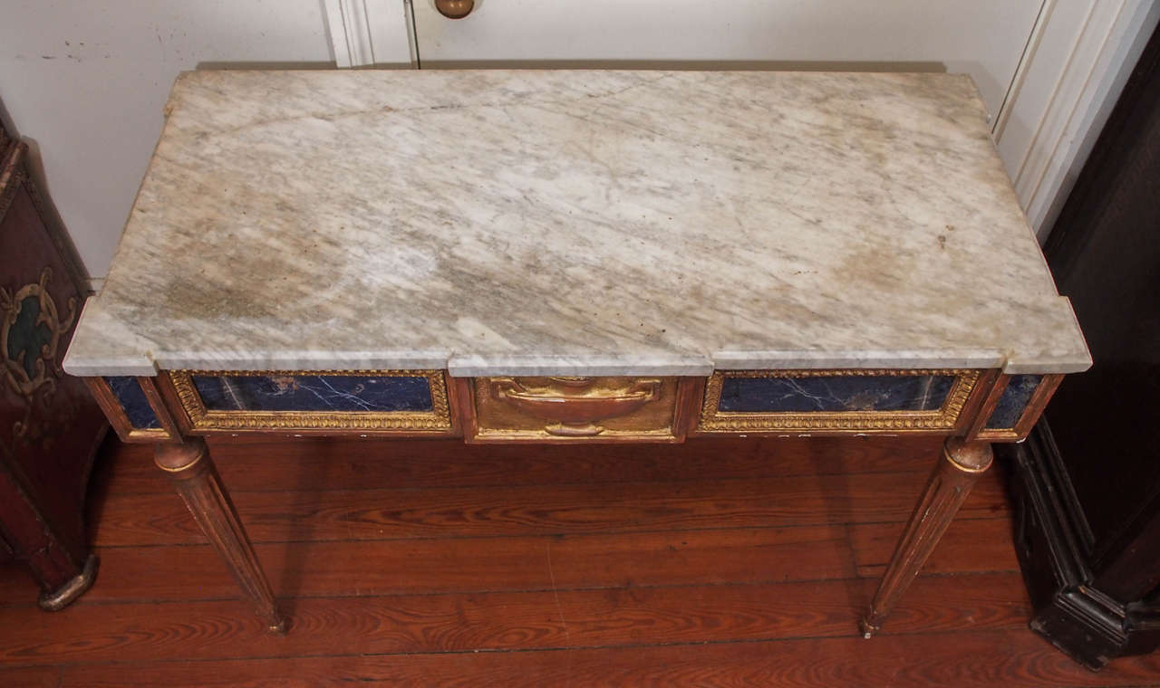 Italian Louis XVI Console Table with Lapis Lazuli Panels 2