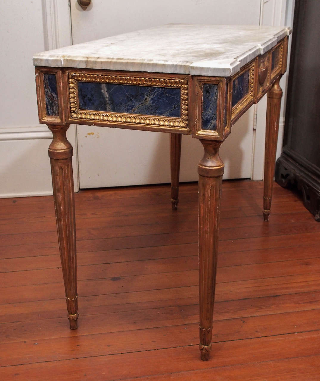 Italian Louis XVI Console Table with Lapis Lazuli Panels 3