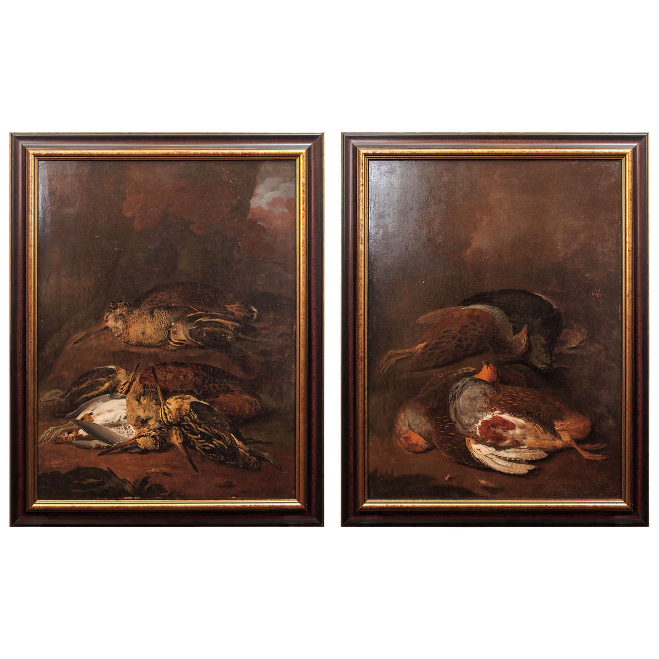 Pair of Engish Nature Morte Oil on Board