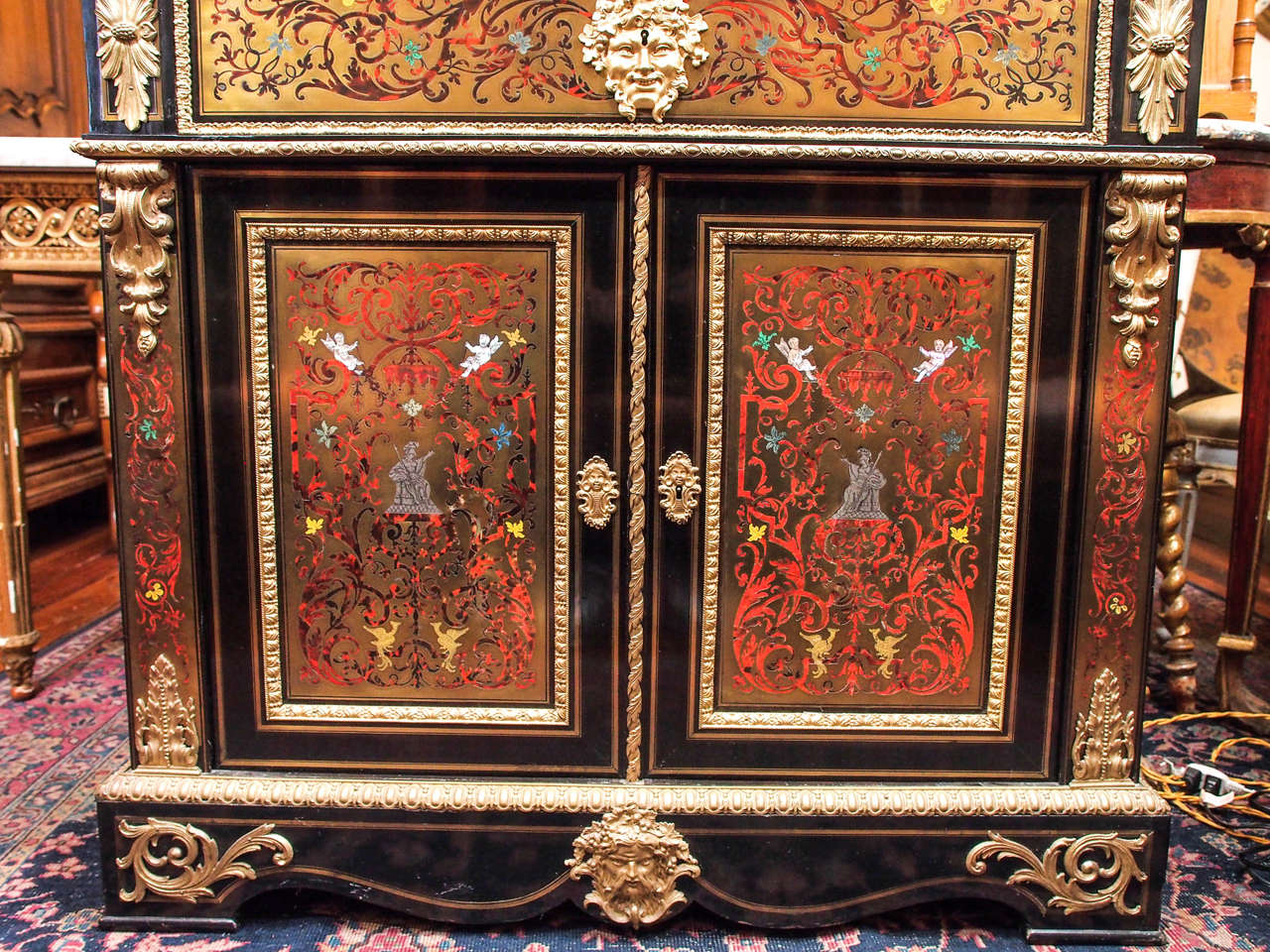 French Napoleon III Boulle Style Secretaire Bookcase 6