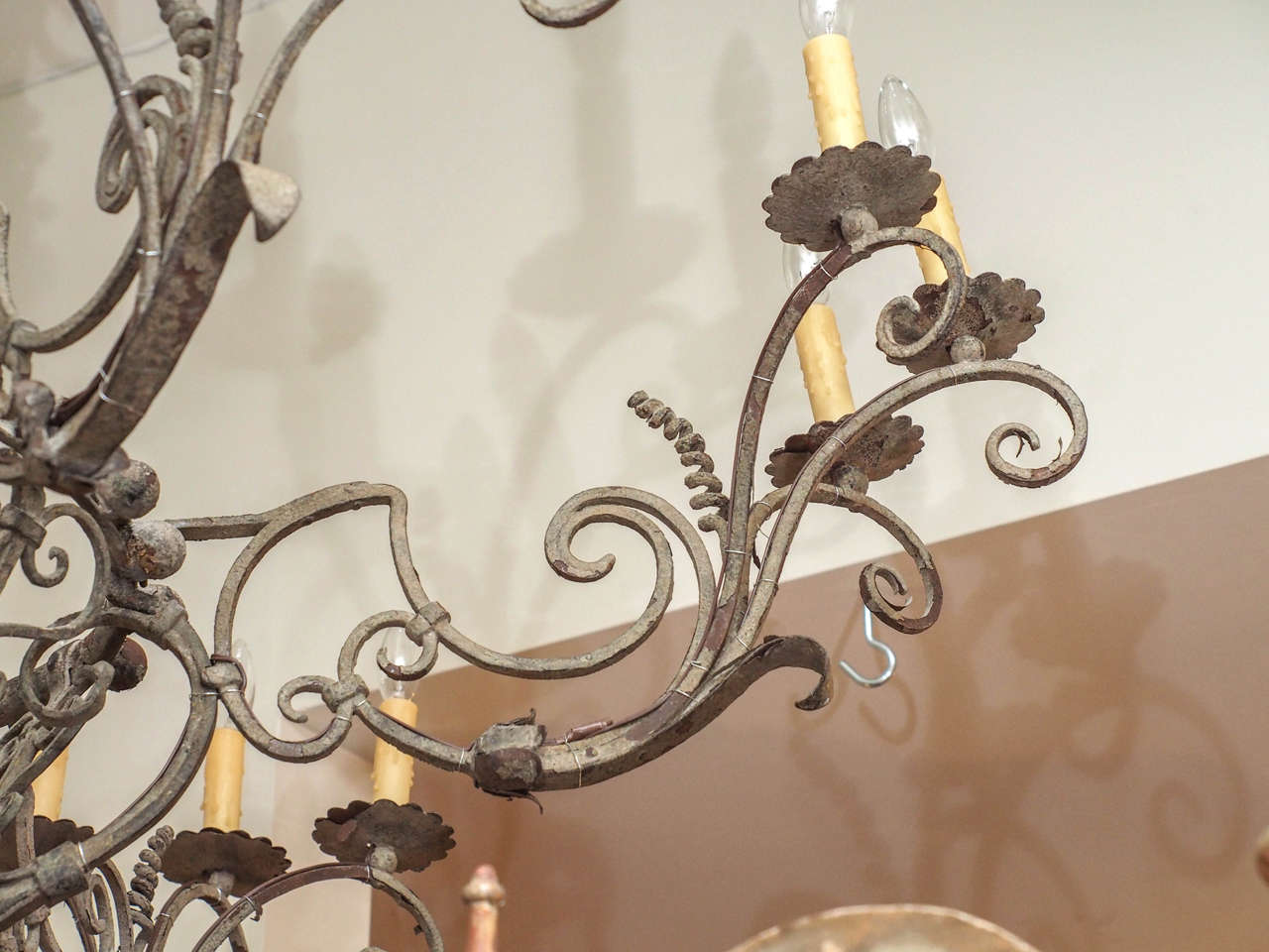 Exceptional Tuscan, Hand-Wrought Iron Chandelier with Eighteen Lights 3