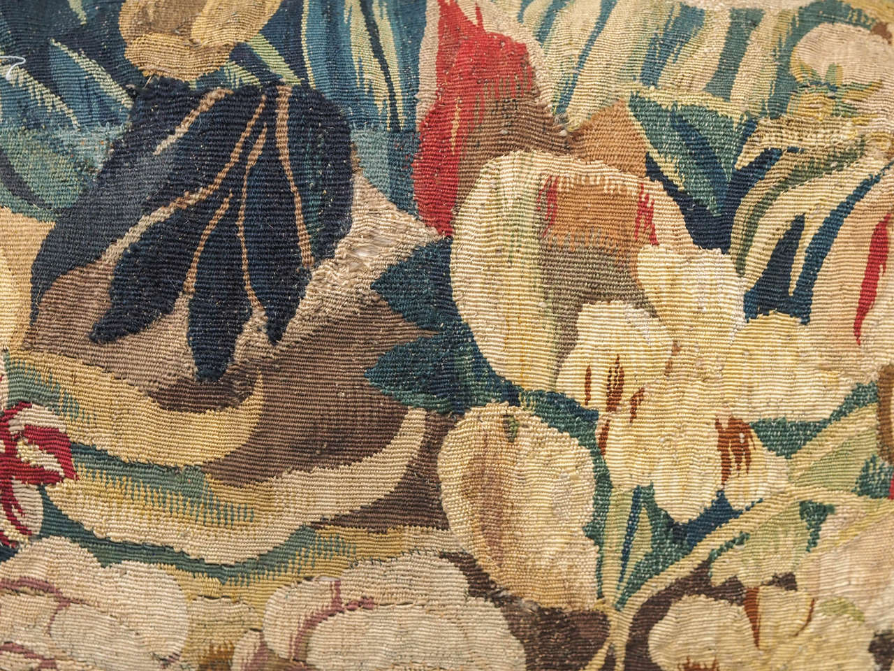 Pair of 17th Century. Aubusson Tapestry Fragments Now as Cushions 1