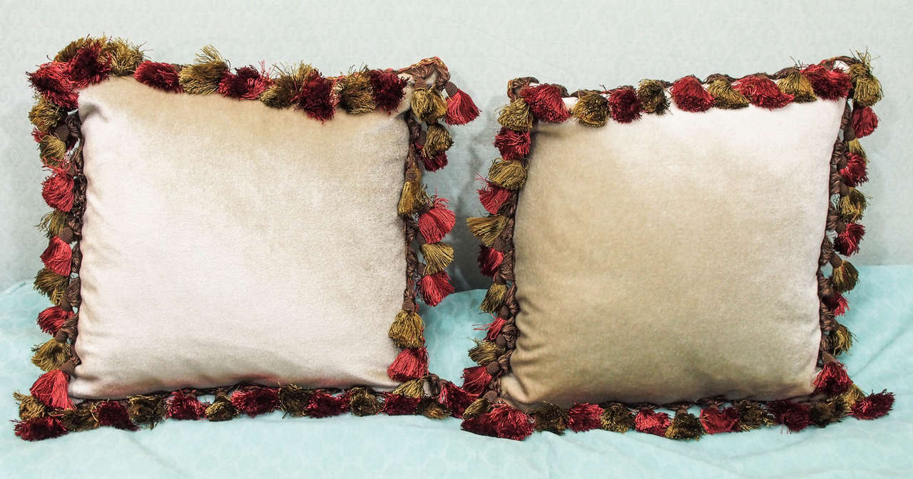 Pair of 17th Century Tapestry Fragments Depicting Tulips Now as Cushions 3