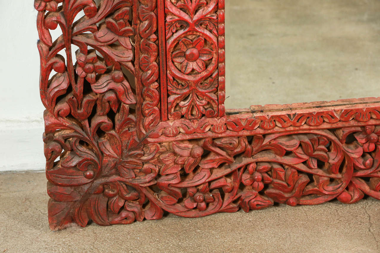 carved indian mirror
