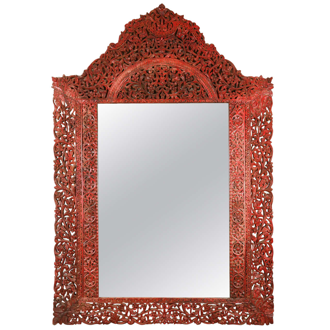 Giant Hand-Carved Anglo-Indian Mirror