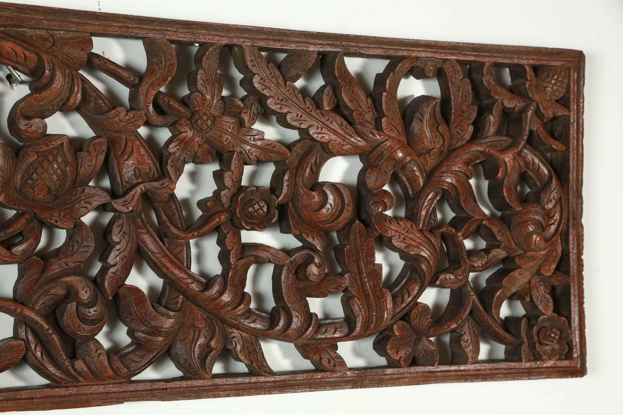 Asian Hand-Carved Wood Panel Relief 1