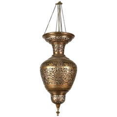 Moroccan Moorish Brass Hanging Light Fixture