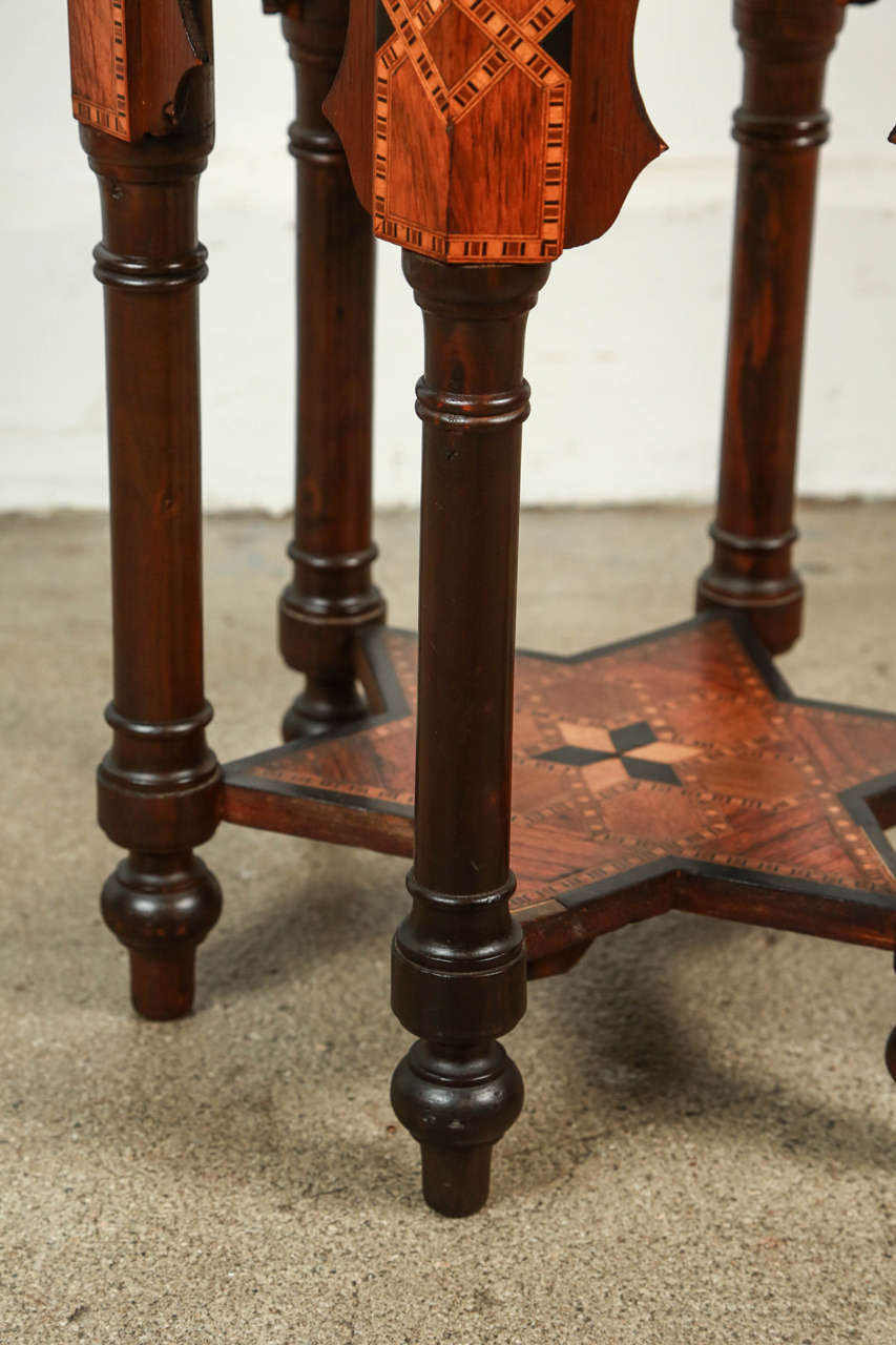 Alhambra Hispano-Moresque Marquetry Wood Side Moorish Table In Good Condition In North Hollywood, CA