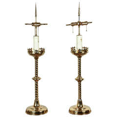 Retro Pair of Brass Table Lamp