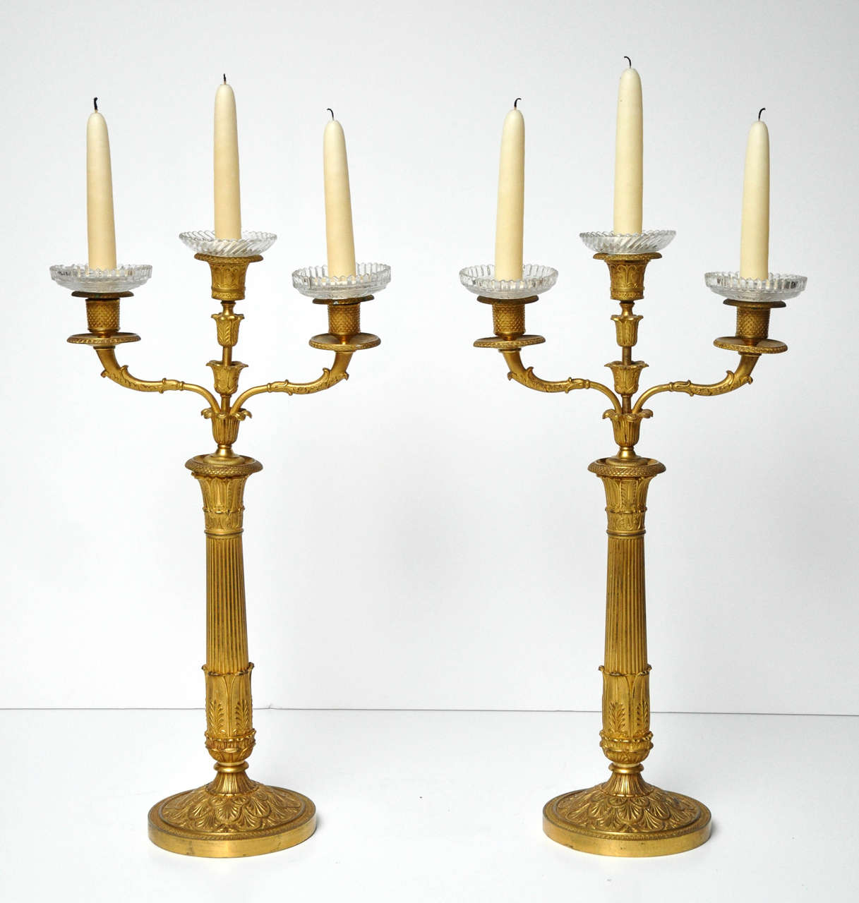 French Bronze with Ormolu Three-Light Candelabrum, circa 1820