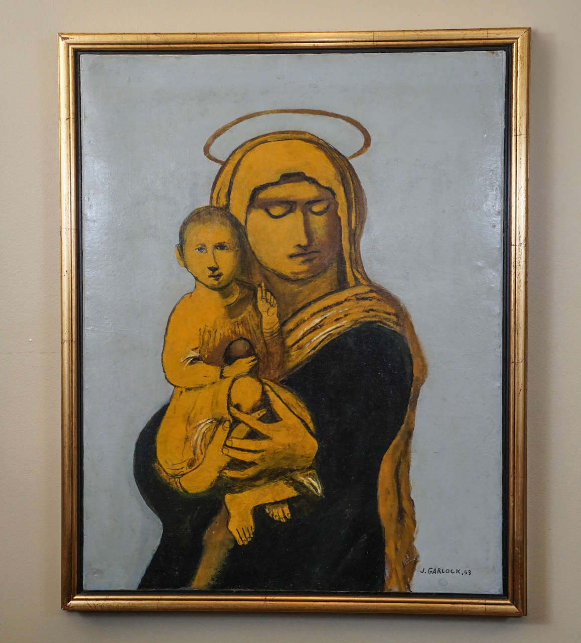 Joseph Garlock, gold Madonna, oil on canvas.