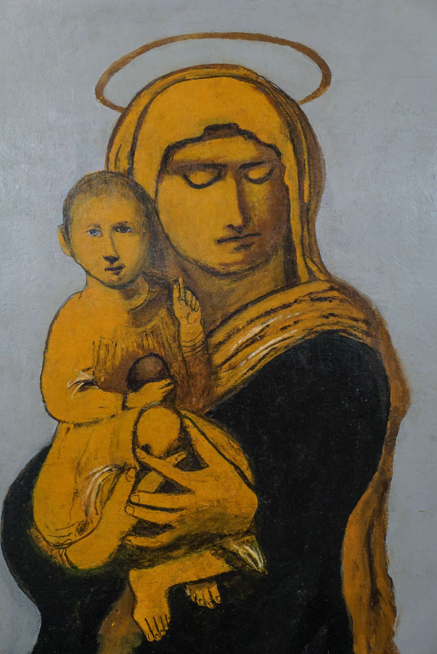 North American Joseph Garlock, Gold Madonna, Oil on Canvas