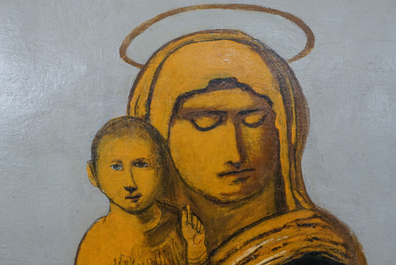 Joseph Garlock, Gold Madonna, Oil on Canvas In Good Condition In Hudson, NY