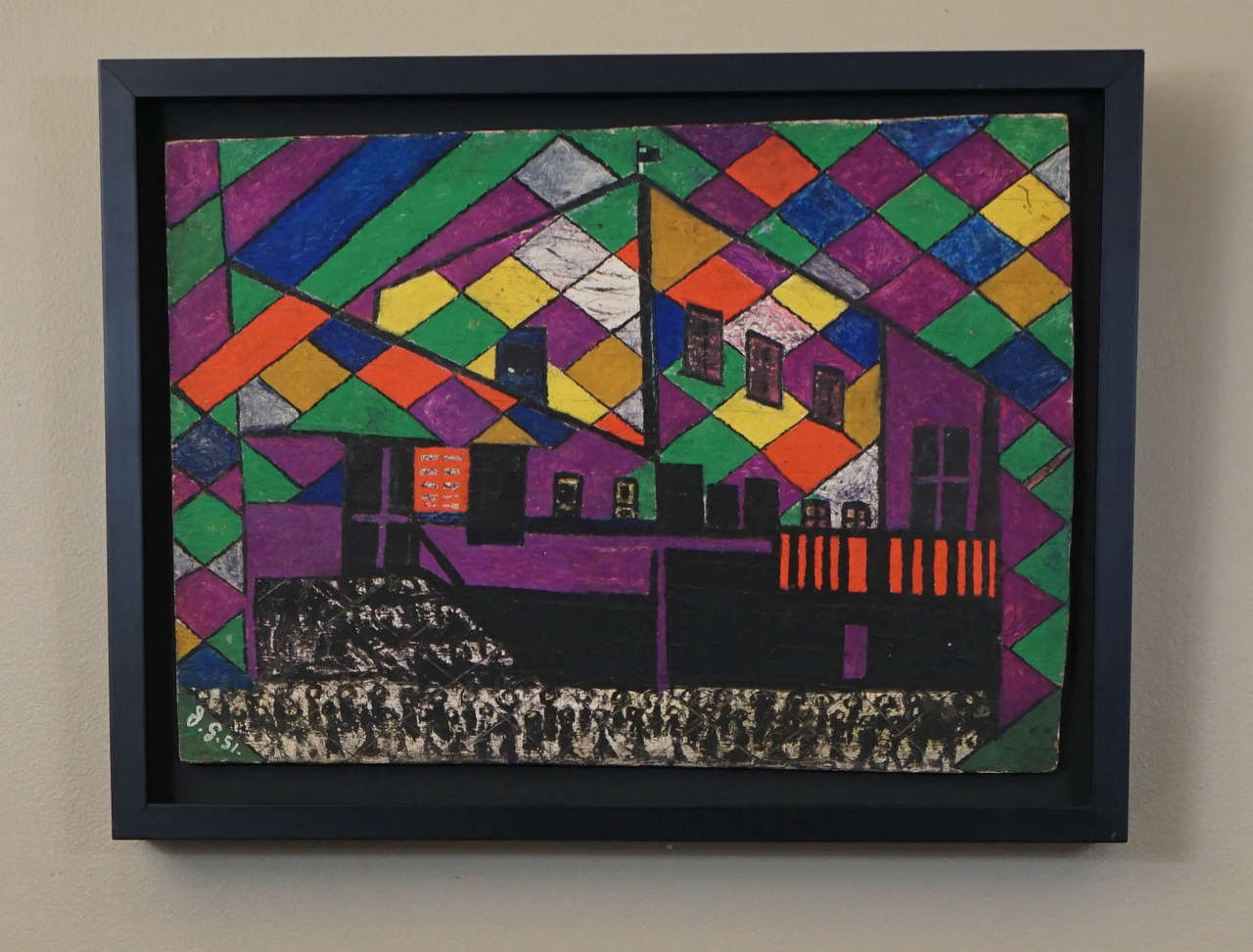 Faceted City, Second great Joseph Garlock, from the Garlock estate, this amazing newly discovered colorful paint on board from 1951, by the iconic artist.