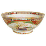 A Worcester  Dragon in Compartments Punch Bowl