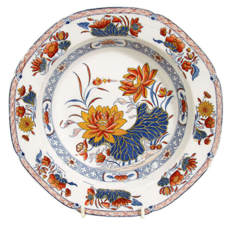 Dozen Antique Irish Soup Dishes in the Imari Style at 1stDibs irish pottery soup bowl