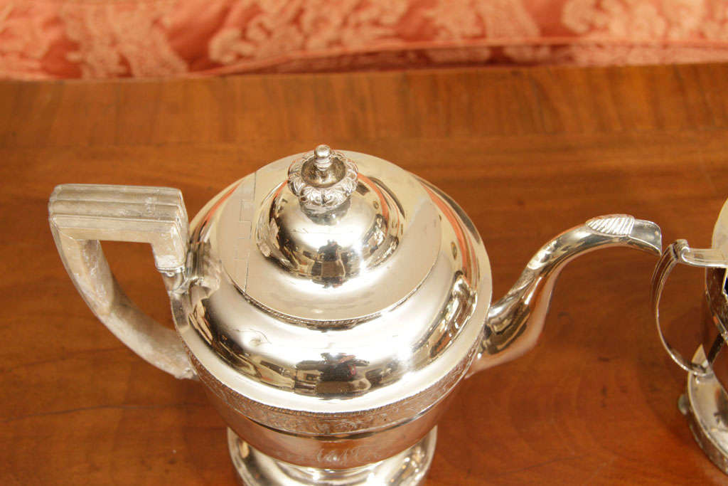 American Silver Tea Pot And Sugar Bowl For Sale 5