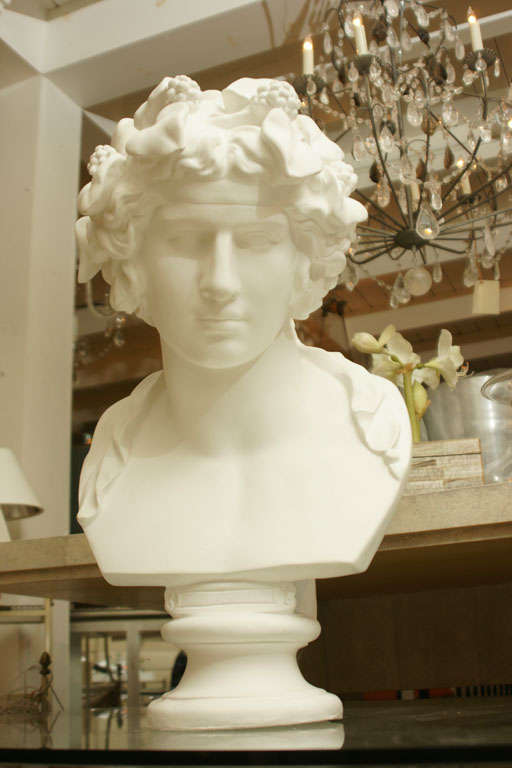Italian White Chalk Plaster Classical Bust