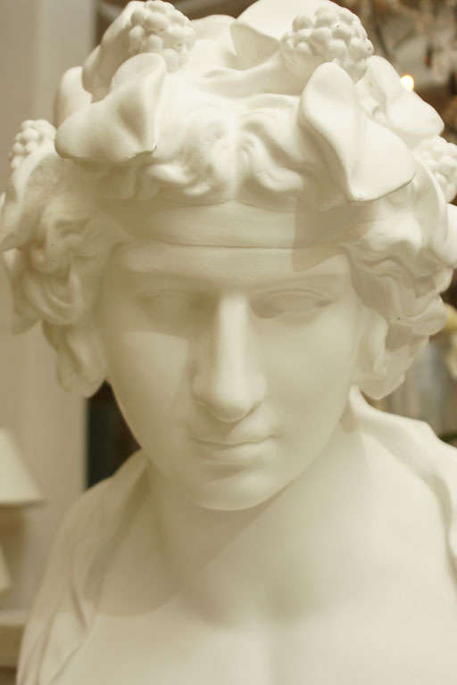 White Chalk Plaster Classical Bust 3