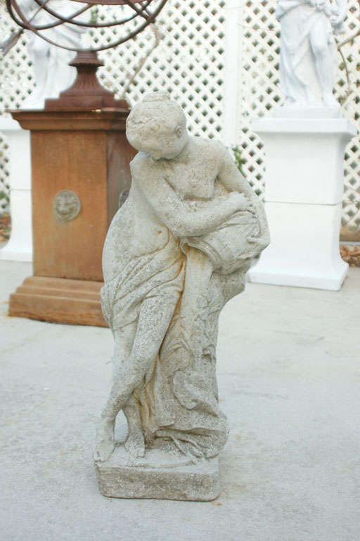Mid-20th Century Cast Stone Classical Female Garden Figure