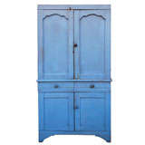 Antique 19thc Original Robin Egg Blue Pie Cupboard From The Midwest