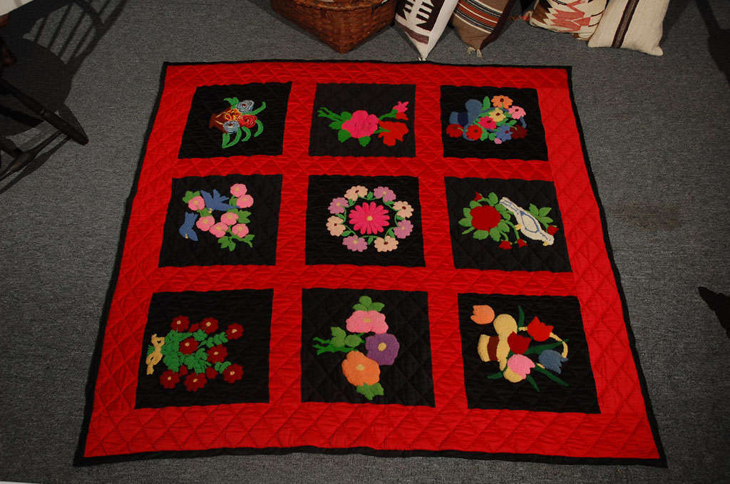American RARE EARLY 20THC AMISH-BERLIN WORK SAMPLER QUILT