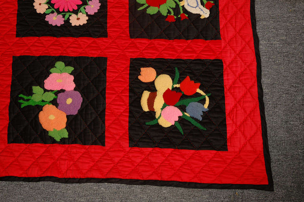 RARE EARLY 20THC AMISH-BERLIN WORK SAMPLER QUILT 1