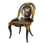 English Victorian Papier Mache Slipper Chair