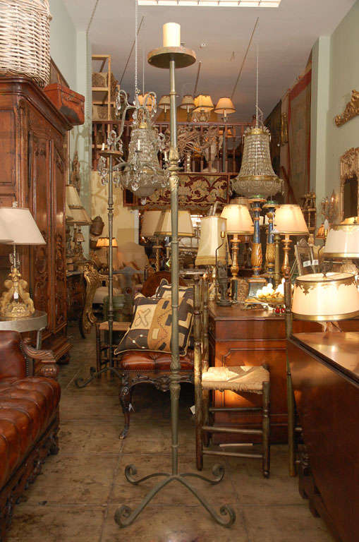 Pair of Spanish Wrought Iron Torcheres C. 1930's