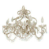6-Light Crystal Beaded Chandelier with Opal Drops