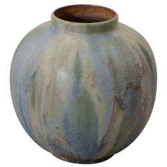 Antique Mottled Blue + Gray Vase