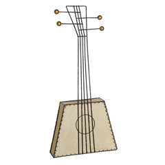 1950's Frederick Weinberg "Guitar" Stitched Parchment Wall Lamp 7