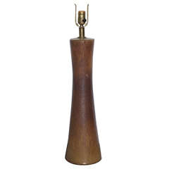 Circa 1960's Tall Lee Rosen for Design Technics Tapered Woody Ceramic Table Lamp 7