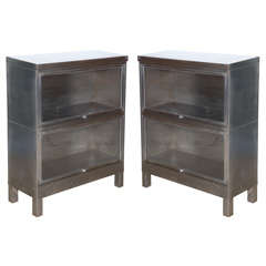 pair of Steel Barrister Bookcases