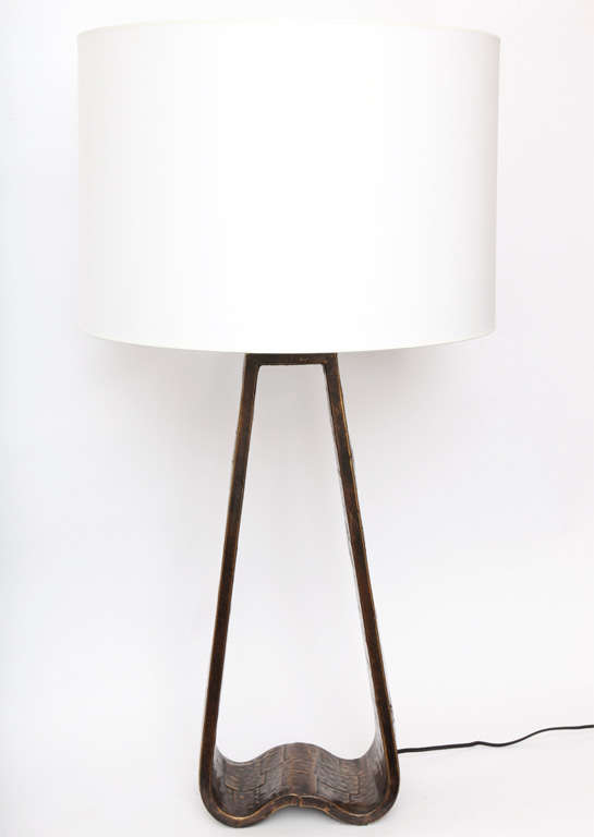  Fantoni Table Lamp Brutalist Mid Century Modern patinated brass Italy 1960's
New sockets and rewired
Shade not included.