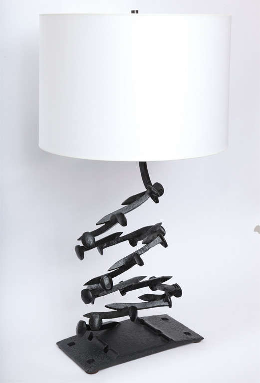 Hand-Crafted Table Lamp Brutalist Mid Century Modern 1960's For Sale