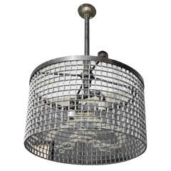 Vintage Small Industrial Conveyor Belt Chandelier