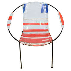 Vintage African Oil Barrel Scoop Chair
