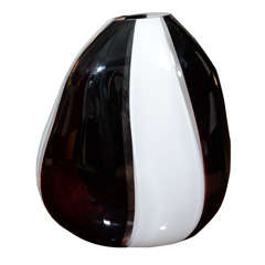 Vintage Murano Glass Licio Zanetti Striped Vase